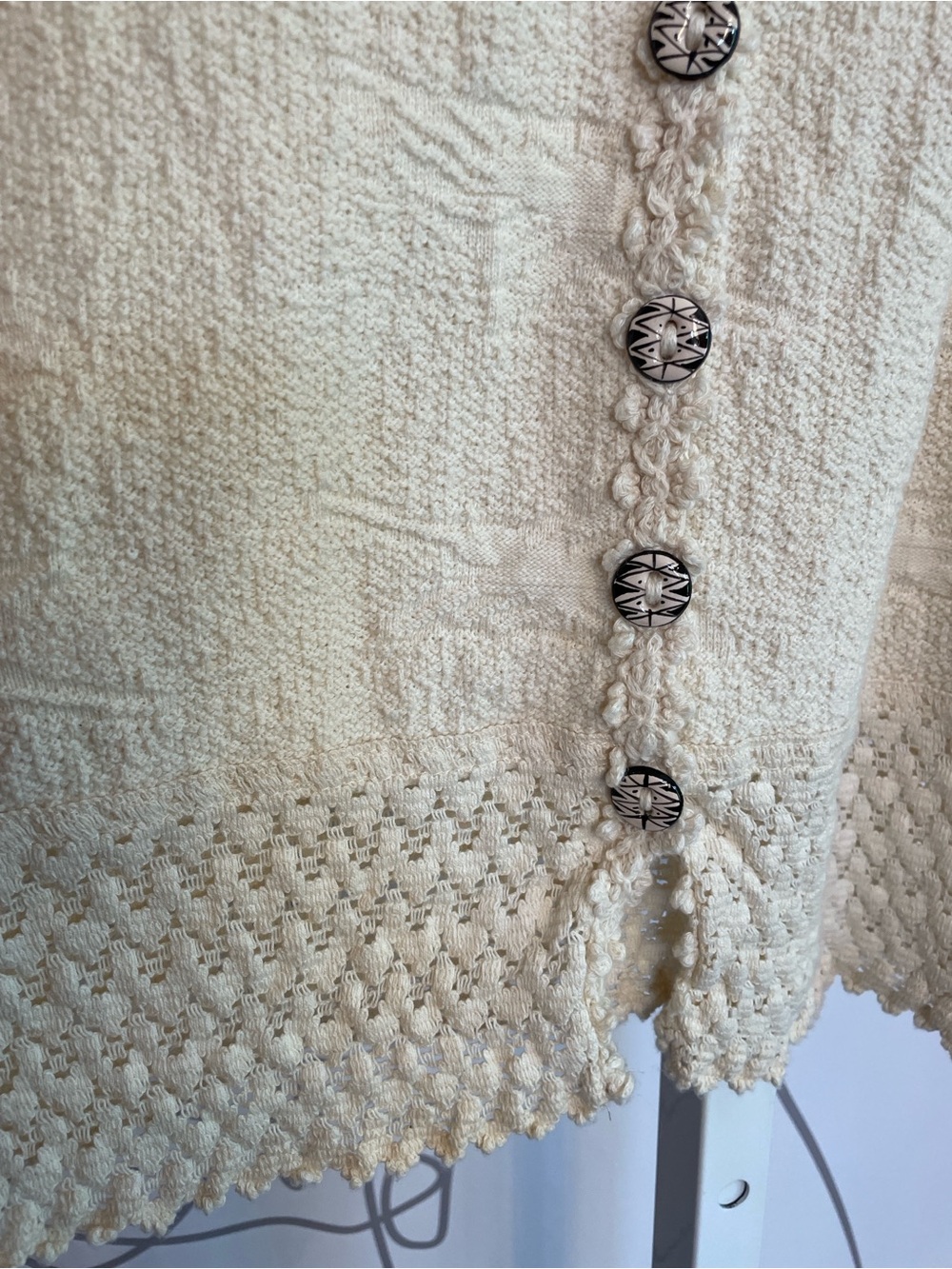 Cotton Salsa- Vintage Hand Loomed Button Front Top size XL - Picture 4 of 6